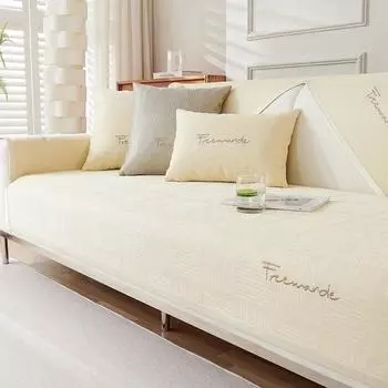 Новая подушка для дивана из ледяного шелка, летняя крутая подушка для сиденья, минималистичный противоскользящий кожаный чехол для дивана, чехол на спинку, тканевый шарф customized