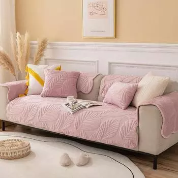 Новая подушка для дивана из молочного бархата с золотым листом, современная простая нескользящая подушка для дивана, полотенце 70x70cm 1pc