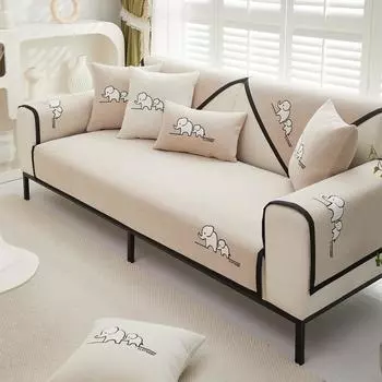 Новая подушка для дивана из шенилла, симпатичный узор, трехмерная вышивка, полотенце для дивана, подушка для спинки дивана, защищающая от грязи 70*70cm