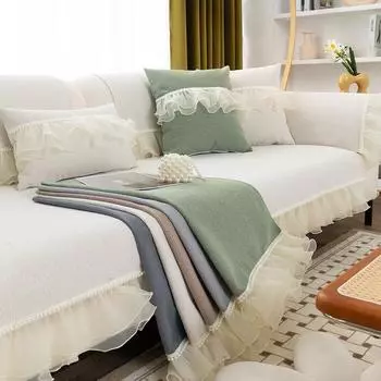 Новая подушка для дивана, универсальная нескользящая подушка для четырех сезонов, высококачественная подушка, минималистичный современный модный чехол для дивана с кружевным краем 70*70cm