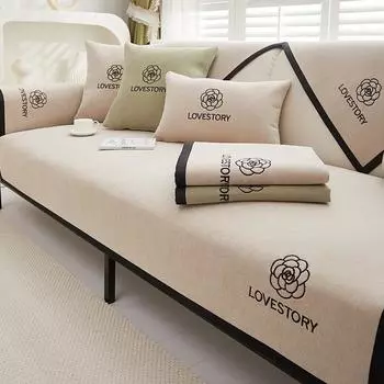 Новая подушка для дивана, всесезонная универсальная противоскользящая синель, простой чехол для дивана, тканевый чехол для полотенец, роскошный чехол, вышитая подушка для дивана 70*70