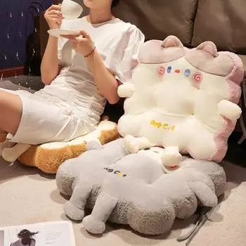 Новая подушка для сиденья с милым мультяшным котенком, мягкая толстая плюшевая подушка для спинки офисного кресла, подушка для татами на пол в спальне у окна 40x40x8cm