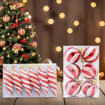 Новая подвеска на рождественскую елку красная звезда конфета снежинка рождественский шар украшение на новый год 2025 украшение для дома подарок на Новый год Навидад 2024