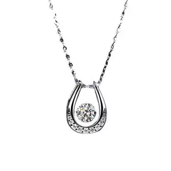 Новая подвеска в форме подковы в форме сердца, 0,5 карата, муассанит, стерлинговое серебро S925, ожерелье, женские украшения белый