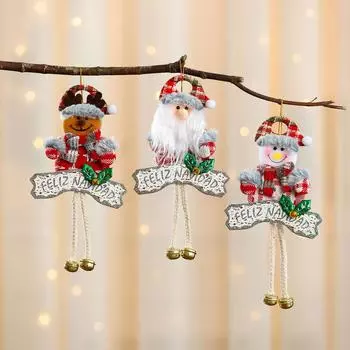 Новая подвеска в виде рождественской елки, подвесное украшение в виде куклы, подвеска в виде буквы, подвеска с колокольчиком, украшение в виде доски KT