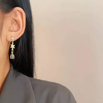 Новая подвеска в виде снежинки с кристаллами и цирконами, женские простые серьги для вечеринок, свадебные украшения, подарки как