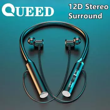 Новая подвесная шейная беспроводная гарнитура Bluetooth с двойным ухом в ушах и подвешиванием на шее сверхдолгое ожидание самолета