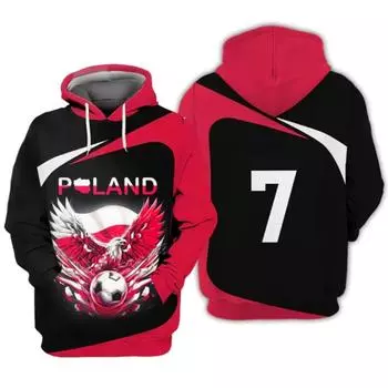 Новая польская футбольная модная толстовка с капюшоном осень-зима №. 7 мужских толстовок с принтом, свитшотов, пуловеров, уличной одежды в стиле хип-хоп S