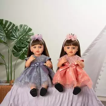 Новая полностью клеевая кукла Rebirth, девочка, игрушка, полностью виниловая, моющаяся, имитация, детская кукла, игрушка оптом 55cm серый