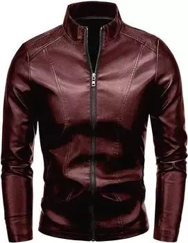 Новая популярная байкерская мужская кожаная модная стильная мотоциклетная куртка ручной работы XS бордовый