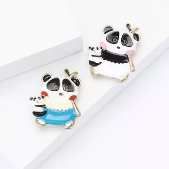 Новая популярная брошь в виде панды из эмалевого сплава, универсальная и милая, для мужчин и женщин, нагрудный цветок белый