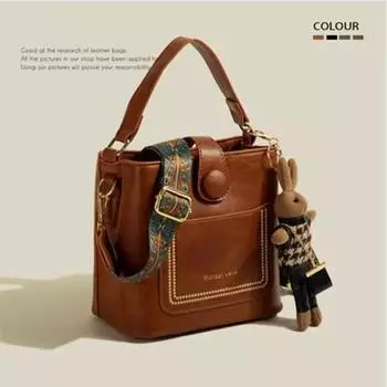 Новая популярная дизайнерская сумка для женщин, осенне-зимняя сумка через плечо, универсальная сумка-ведро в стиле ретро