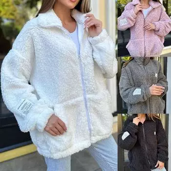 Новая популярная осенне-зимняя шерстяная куртка-кардиган для женщин S белый