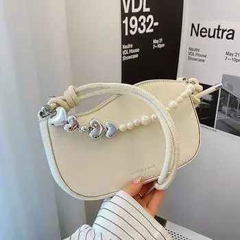 Новая популярная повседневная и красивая персонализированная сумка-мессенджер, женская сумка через плечо 2024 года, летняя сумка через подмышку белый