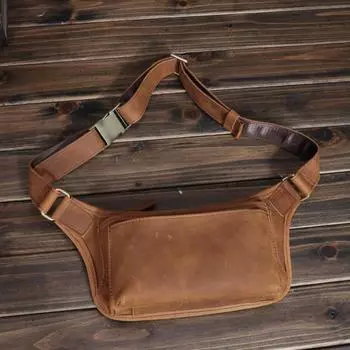 Новая поясная сумка для мобильного телефона, мужская поясная сумка Crazy Horseskin, поясная сумка для занятий спортом на открытом воздухе, трансграничная кожаная нагрудная сумка, сумка из воловьей кожи