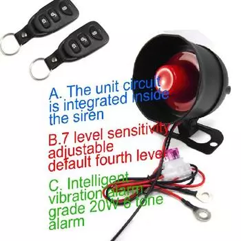 Новая портативная универсальная автомобильная противоугонная сигнализация 12 В с 2 пультами дистанционного управления, автомобильная сигнализация и система безопасности для защиты автомобиля от угона CHINA