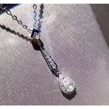 Новая поставка ожерелья Super Flash с подвеской в виде капли воды из циркона для Европы и Америки 925 silver