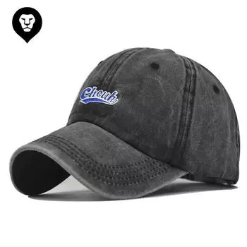 Новая постиранная старая джинсовая ткань бейсболка кепка с вышитой маленькой буквой ch Adjustable