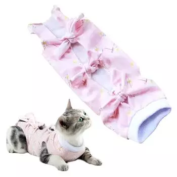 Новая повязка для кошек, летний костюм для стерилизации кошек, костюм для отъема M розовый