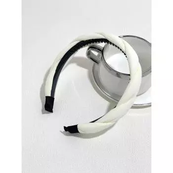 Новая повязка на голову из ткани с закруткой по всей длине, винтажная черная повязка на голову с зубцами, нескользящая, с широким краем, давящая на волосы Size fits all