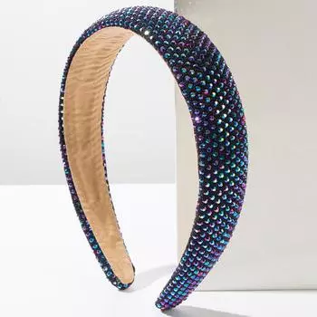 Новая повязка на голову с широкими полями, инкрустированная бриллиантами, полностью бриллиантовая, блестящая, трендовая, для вечеринок, простая, подходящая ко всему, аксессуары для волос