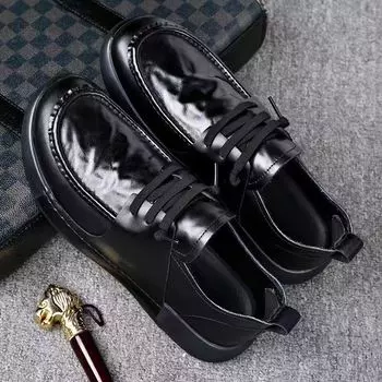 Новая повседневная деловая обувь от производителя поставляет удобную круглую модную корейскую версию мягкой подошвы кожаной обуви для мужчин. 39