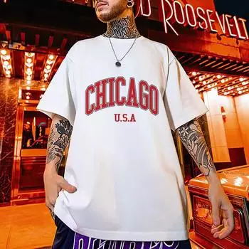 Новая повседневная летняя футболка с 3D-принтом на английском языке, футболка большого размера для мужчин, простая модная мужская одежда, свободные дышащие футболки, топы S