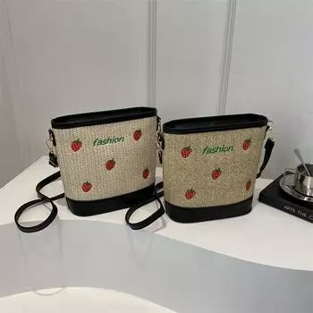 Новая повседневная летняя сумка-тоут через плечо, модная и стильная ручная сумка, простая и модная сумка-ведро