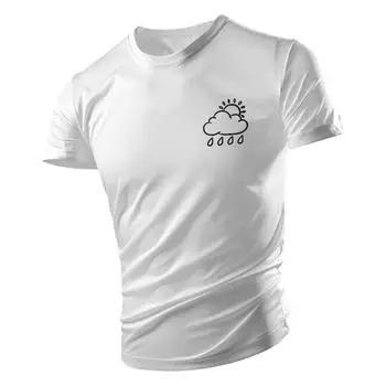 Новая повседневная мужская футболка с круглым вырезом и короткими рукавами с принтом облачной погоды 2d — непринужденная, удобная и дышащая XXXL