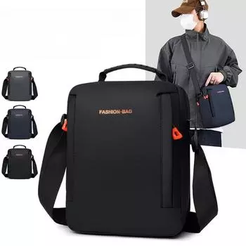 Новая повседневная мужская сумка через плечо, многослойная сумка через плечо, сумка-мессенджер из ткани Оксфорд, деловая сумка для телефона one size чёрный