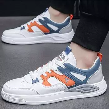 Новая повседневная обувь из кожи из микрофибры, дышащие нескользящие универсальные корейские студенческие модные кроссовки 39 белый