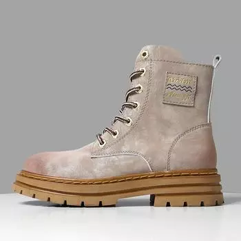 Новая повседневная обувь из кожи на толстой подошве, роскошные мужские высокие ботинки для мотокросса, классические мужские ботинки для отдыха, прогулочная обувь 38 чёрный