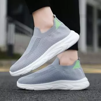 Новая повседневная обувь Кроссовки Flyknit Кроссовки Lazybones с мягкой подошвой Модные одинарные кроссовки без шнуровки 39