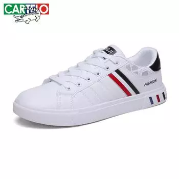 Новая повседневная обувь на весну и осень, мужские кроссовки большого размера, модные дышащие белые туфли, кроссовки 39 чёрный/белый