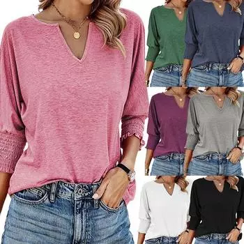 Новая повседневная сексуальная облегающая рубашка Y2k Base Shirt женская повседневная свободная футболка с длинными рукавами S чёрный