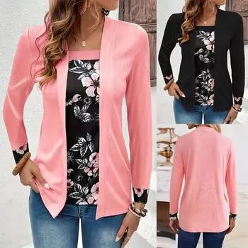 Новая повседневная сексуальная облегающая рубашка Y2k Base Shirt женская повседневная свободная футболка с длинными рукавами S чёрный