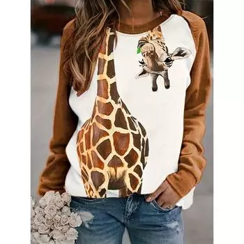 Новая повседневная удобная толстовка с круглым вырезом и принтом, женская полосатая футболка с 3D-текстурированным принтом, розовая мода для выходных и отпуска, повседневная одежда S