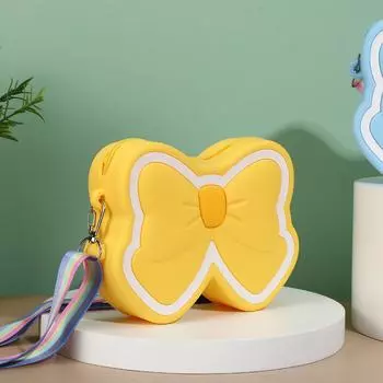 Новая повседневная высококачественная дизайнерская детская сумка на плечо, силиконовая милая сумка-мессенджер с бабочкой, модная силиконовая сумка для девочек для девочек синий