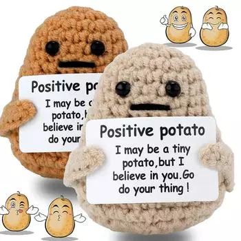 Новая Позитивная Энергия Картофельное Объятие Карман Мини Ручной Работы Плюшевая Шерстяная Вязаная Кукла С Картой Забавный Рождественский Подарок Украшение Домашней Комнаты