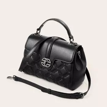 Новая пригородная женская сумка из воловьей кожи, большая вместительная сумка через плечо на одно плечо, кожаная универсальная сумка чёрный