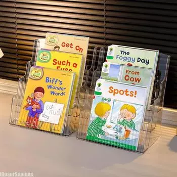 Новая прикроватная книжная полка, детская акриловая прозрачная полка для журналов, настольный ящик для хранения иллюстрированных книг, настенная полка для хранения прозрачный