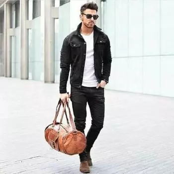 Новая прочная сумка из козьей кожи ручной работы, коричневая дорожная дорожная сумка для спортзала, натуральная сумка 24 x 9 x 8 in коричневый