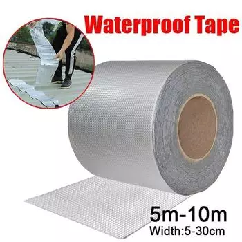 Новая прочная водонепроницаемая лента, устойчивая к высоким температурам, алюминиевая фольга, утолщенная бутиловая лента для стен бассейна, трещин на крыше, ремонт воздуховодов, герметичная самоклеящаяся лента 50mm*1m
