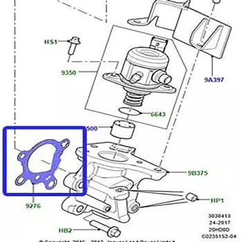 Новая прокладка топливного насоса высокого давления LR025257 Для Land Rover LR2 Range Rover EVOQUE 2012-18