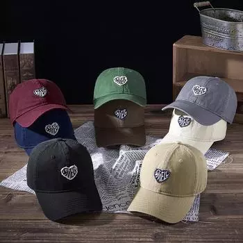 Новая промытая ретро-вышивка с рисунком пары, кепка с утиным язычком, модная универсальная бейсболка для мужчин M56-58cm чёрный