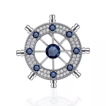 Новая простая атмосфера мужская брошь с рулем, микро-инкрустация гангстерское пальто костюмы модные украшения