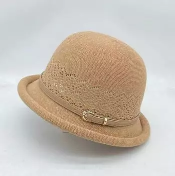 Новая Простая и Универсальная Панама Детская Элегантная и Модная Солнечная Шляпа с Широкими Полями Дышащая Шляпа-Котелок Купольной Формы M 56-58cm хаки