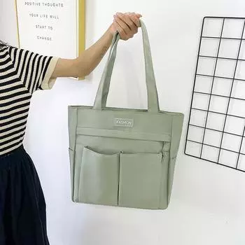 Новая простая и универсальная сумка-тоут, сумка из ткани Оксфорд для поездок на работу, женская сумка, вместительная женская сумка через плечо. чёрный