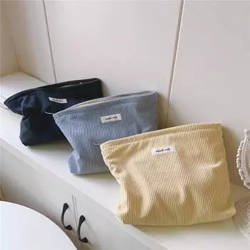 Новая простая однотонная вельветовая косметичка-клатч, дорожная косметичка-органайзер, сумка для хранения туалетных принадлежностей, сумка на молнии розовый