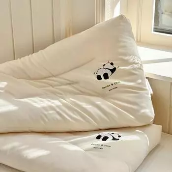 Новая простая подушка с милым мультяшным рисунком панды, которую можно стирать в машине, натуральный хлопок, приятный для кожи и мягкий, в одной упаковке 60x40 cm белый